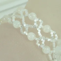 Bracelet M Gold filled 14K - Duo Moonstone-Satin white - Bracelet M Gold filled 14K - Gold filled 14K